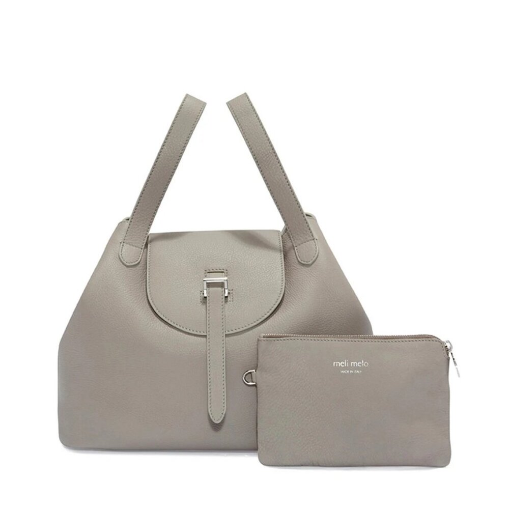 Meli Melo Thela Handbag Leather in Taupe EUC
